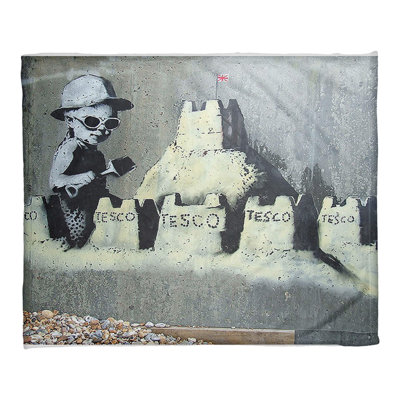 Banksy Sewn Throw Blanket