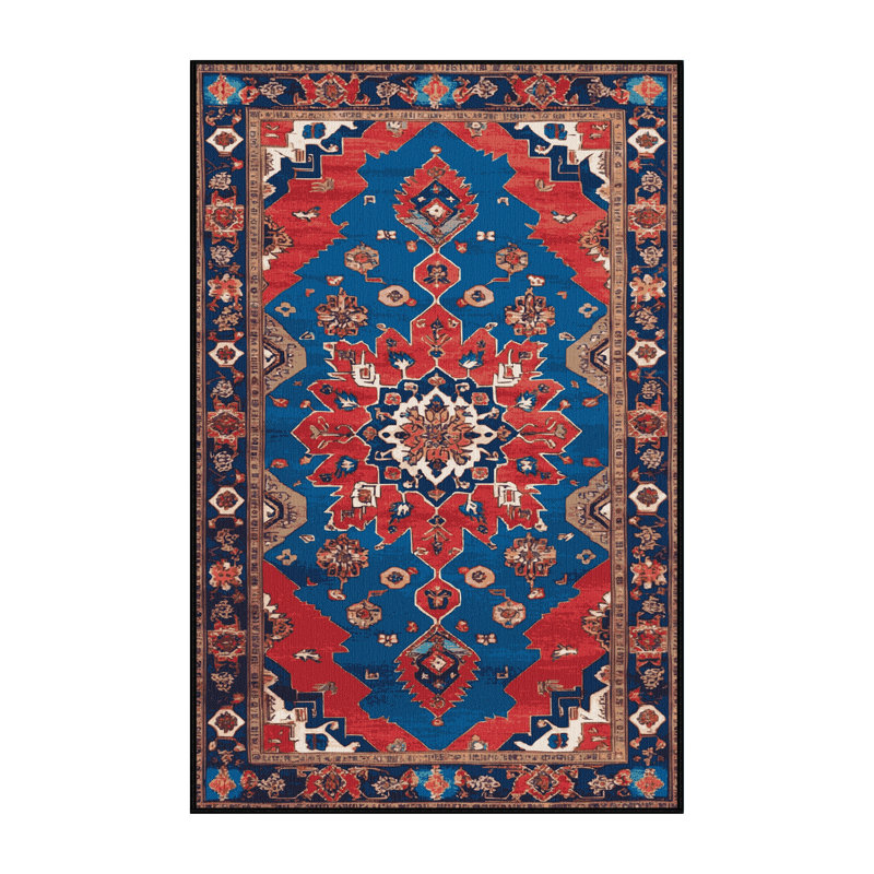 Tapis gris Tabriz lavable à la machine, Rectangle 5 pi x 7 pi