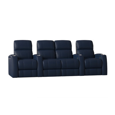 Upholstered Home Theater Seating with Cup Holder