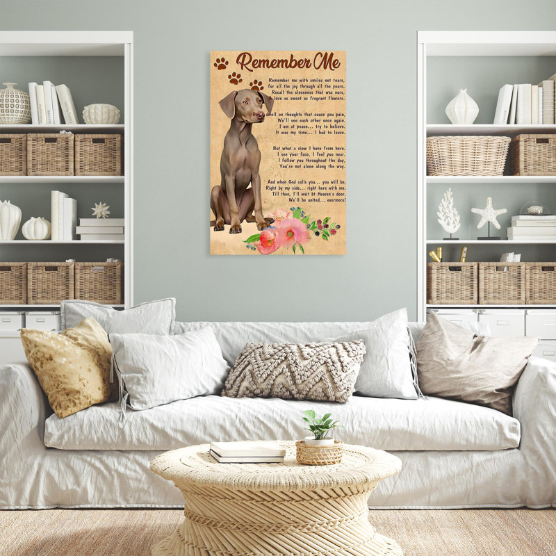 «Dog Rappelez-vous de moi», reproduction d'art graphique sur toile tendue, H 14 po x l 11 po x P 1,25 po