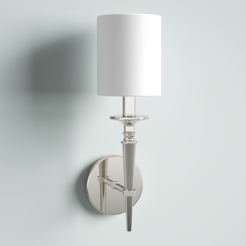 Polished Nickel Fabric Shade Wall Sconce