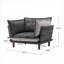 Pour le salon et la chambre à coucher | Fauteuil d'appoint surdimensionné moderne en chenille gris neutre