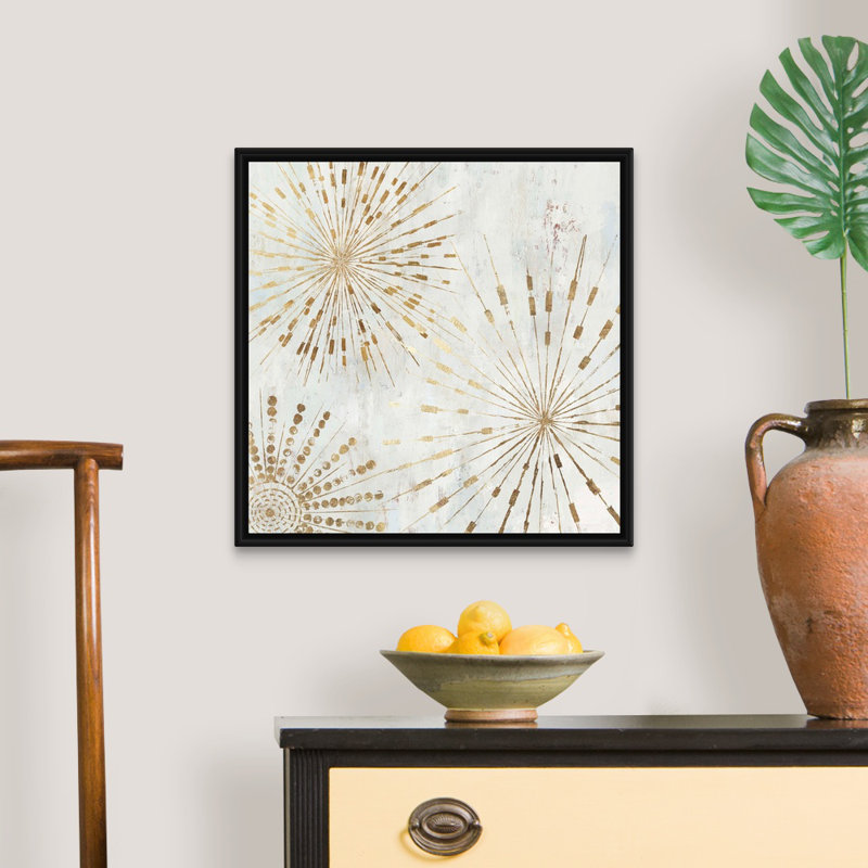 Golden Stars I par Tom Reeves - reproduction d'art sur toile, Cadre noir, H 22 po x l 22 po x P 1,75 po