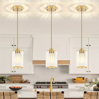 Bette 1 - Light Modern Crystal Single Pendant Light With Adjustable Height