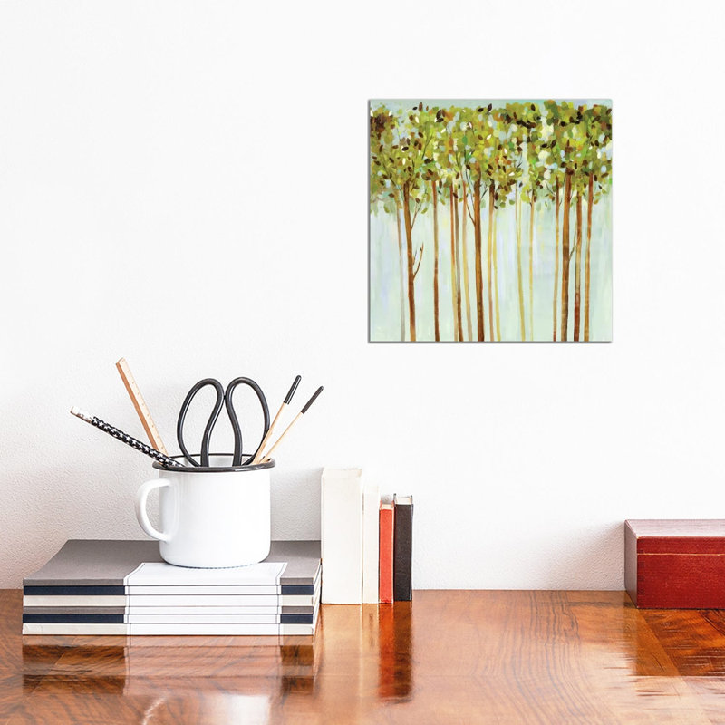 Green Leaves by Allison Pearce - Wrapped Canvas Painting, 30.48cm H x 30.48cm W x 1.91cm D