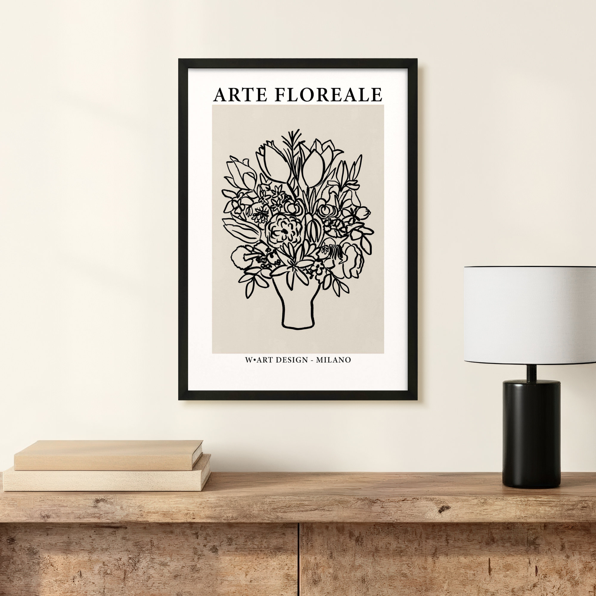 Arte Floreale 1 by Romina Gadler, 20" H x 14" W, Black Paper Framed