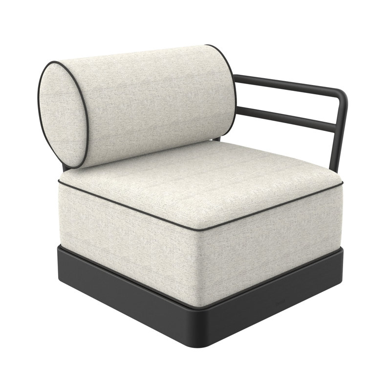 Brisa Outdoor One Arm Lounge Chair, Noche, Salina (Heather Gray)