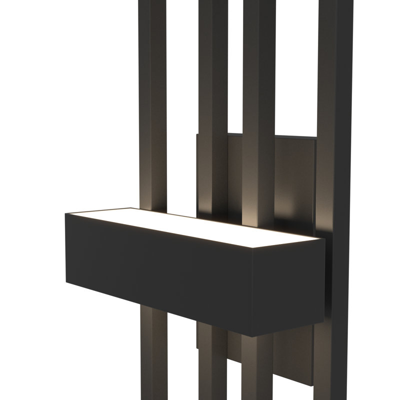 Brandalynn Iron Dimmable Integrated LED Outdoor Wall Light, Matte Black, 20.1" H x 7.9" W x 4.61" D