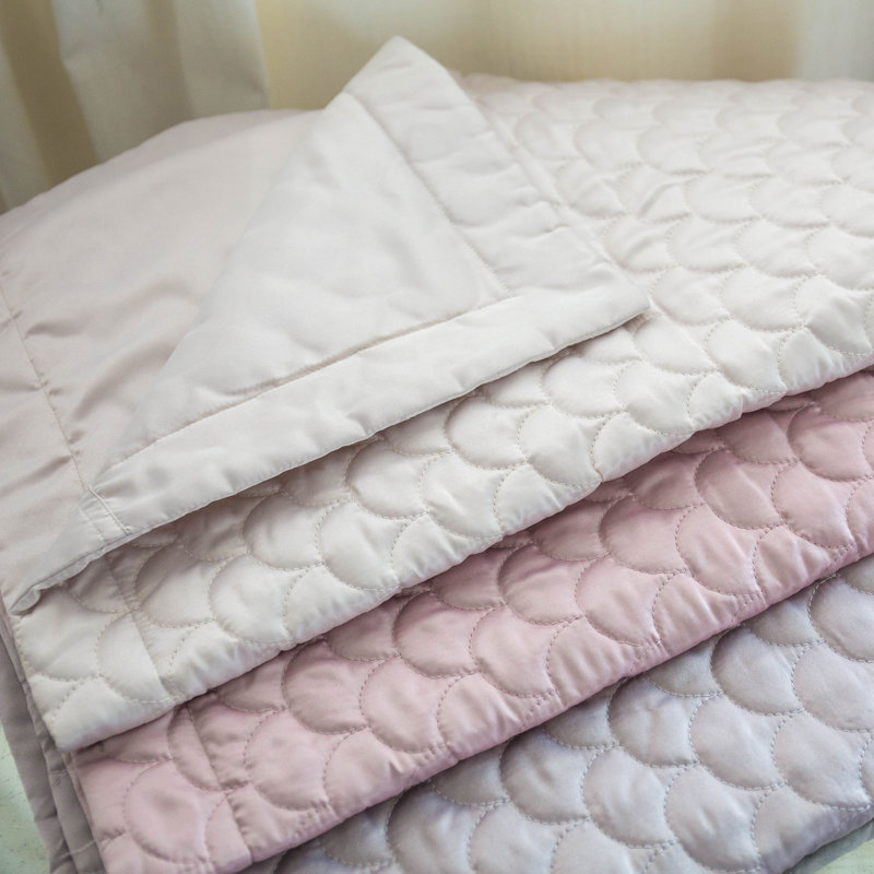 Standard Pewter Satin Quilted Pillow Sham