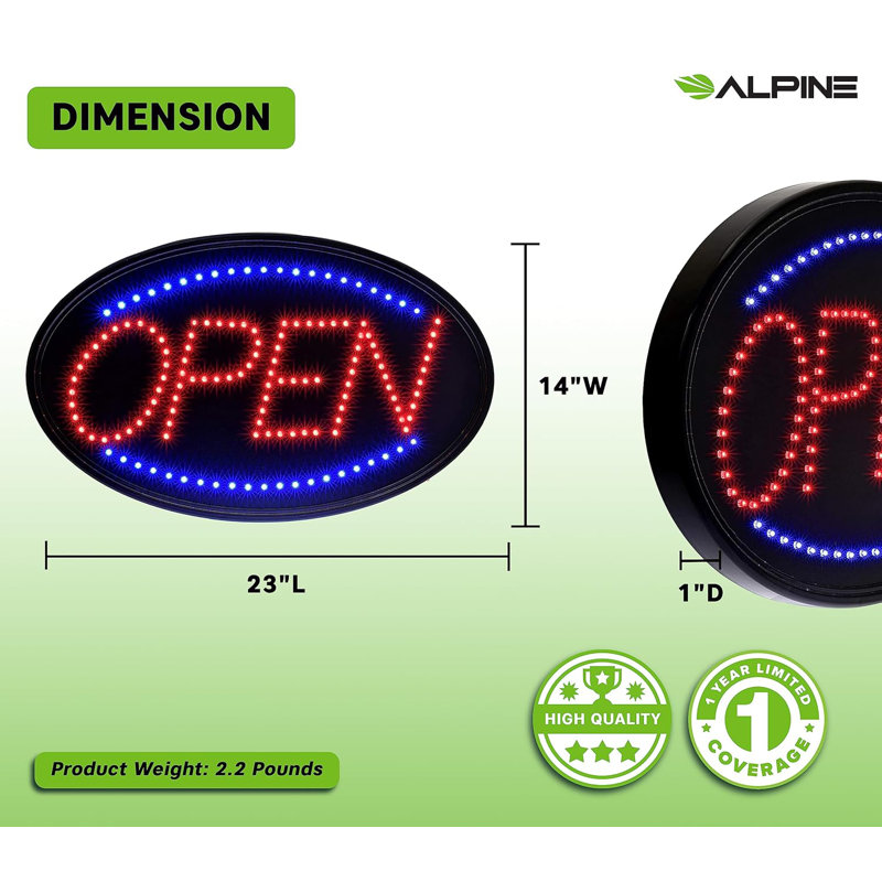 LED Oval Open Sign