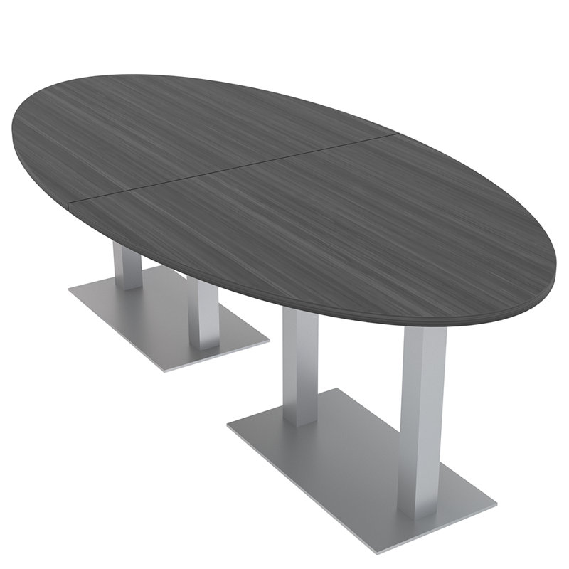 Table de conférence avec bases doubles, Nuit asiatique, Chrome chrome, H 29 po x L 96 po x l 45 po