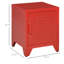 Table de bout industrielle de salon, table d'appoint de salon avec porte de style casier et tablette réglable, rouge