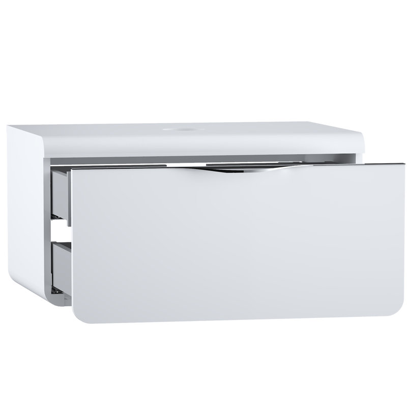 Mocca 91cm Single Bathroom Vanity Base Only, Arctic White