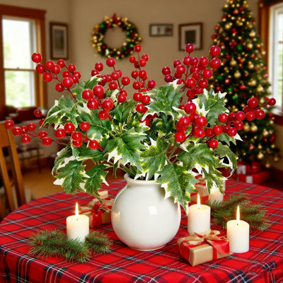 Paquet de 4 fruits rouges, 4 décorations de Noël, décoration intérieure, cadeaux de Noël