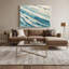 Toile horizontale rayée beige-447605178