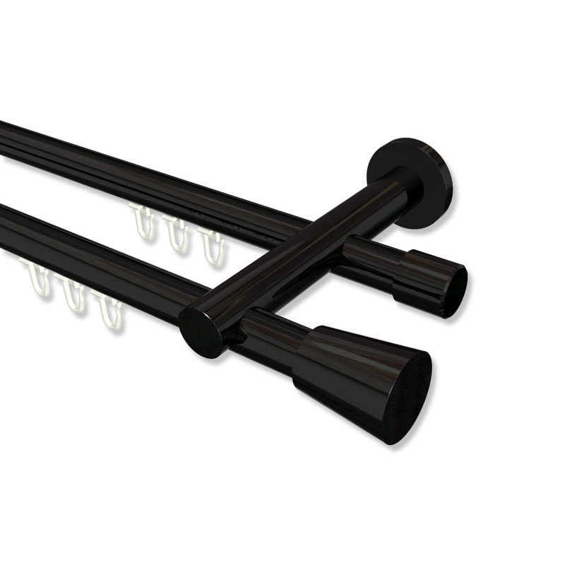 Mcgann 20cm Double Curtain Pole, 4.5cm H x 165cm W x 16cm D