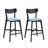 Wooden Bar Chairs Set Of 2, Modern Soft Upholstered Kitchen Island Chairs, Counter Height Stool With Backrest,Wooden Frame Chairs With Footrest For Pub,Living Room,Restaurant,Black-593070468
