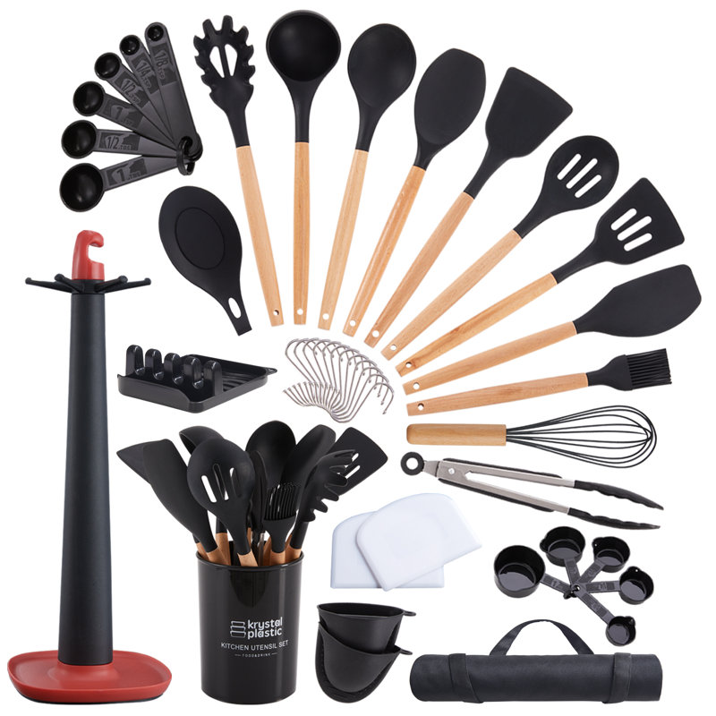 Ensemble d'ustensiles de cuisine Utopia Alley 40 pièces avec tablier en silicone Turner Tong Spatula Spoon
