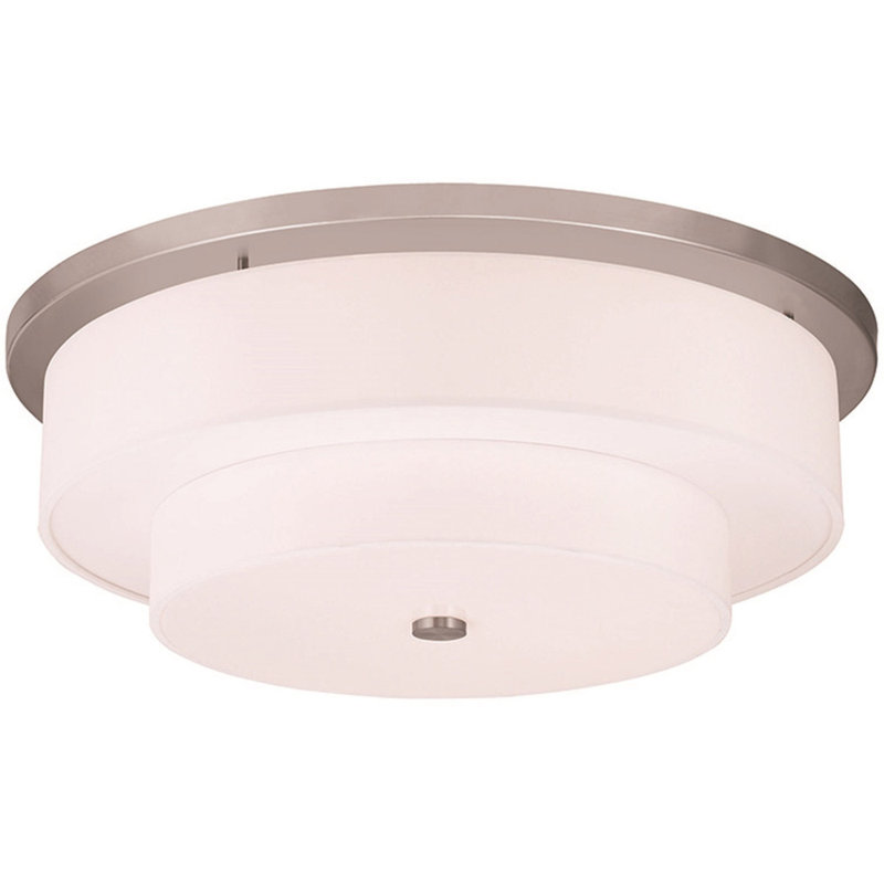 Brimberry Glass Flush Mount, Brushed Nickel
