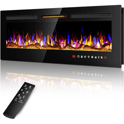 60 Inch Recessed Wall Mounted Electric Fireplace