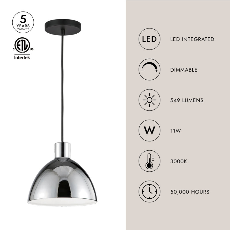 Chroma Pendant Light, 128.5" H x 8.63" W x 8.63" D, Black
