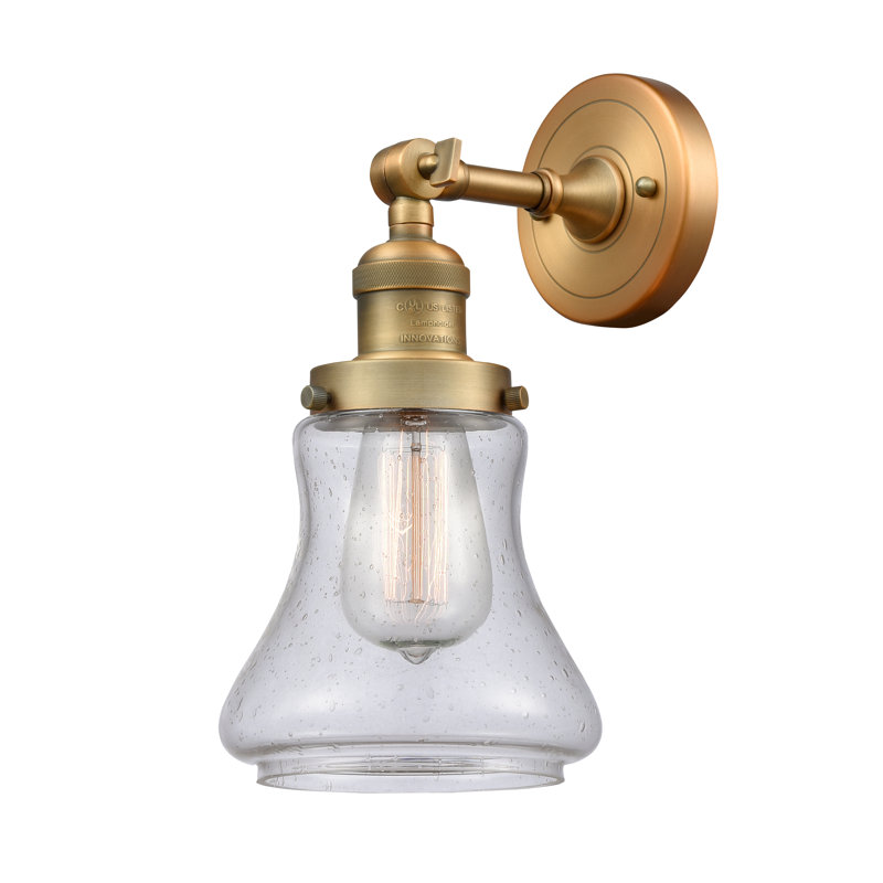 Applique murale pour salle de bain 1 lumière Edda, Ampoule DEL 6 watts Vinage, Grainé, Laiton brossé