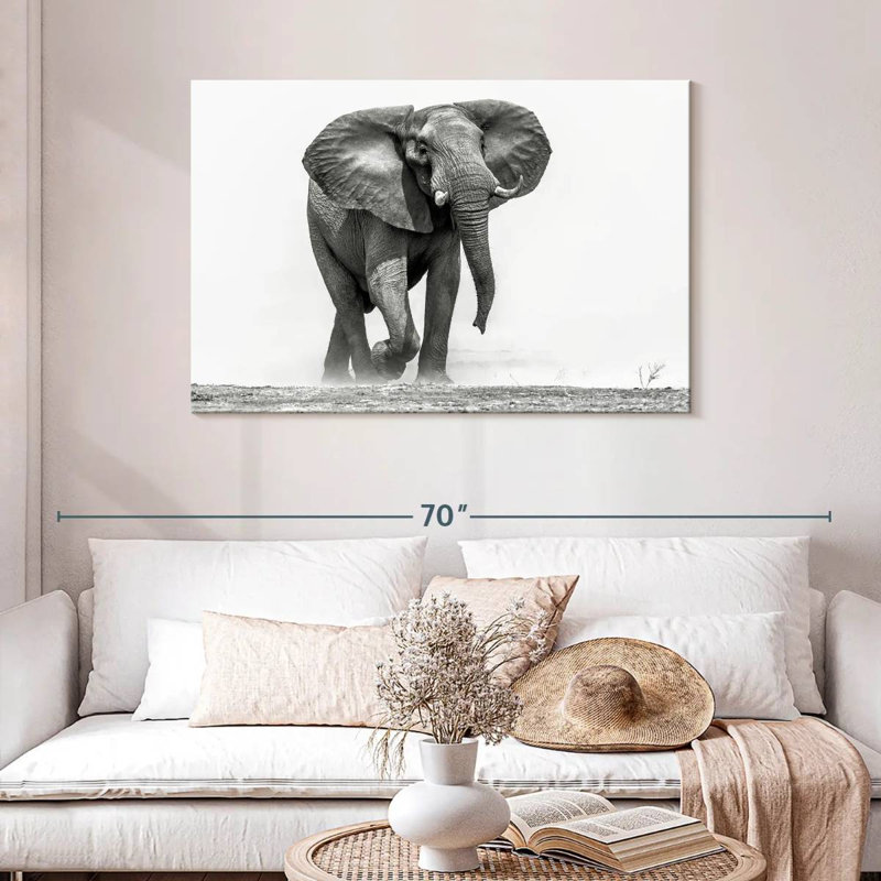 Éléphant d'Afrique marchant, H 30 po x l 45 po