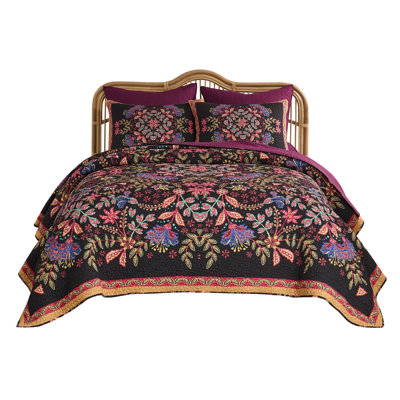 Greenland Home Fashions Jessa Midnight 3-Piece King Size Quilt Set 105x95 + 20x36 (2)