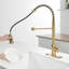 Hands Automatic Smart Faucet - Touchless With Modern Pull Down In Brushed Gold For Convenient Kitchen Use Stainless Steel 2-Inch Sensing Distance &