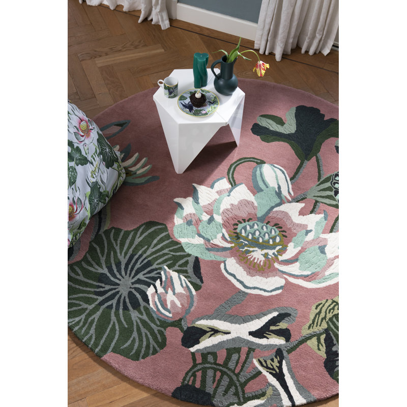 Hand Tufted Wool Floral Area Rug, Rectangle 3'11" x 5'11"