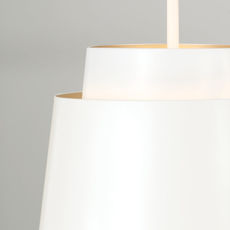 Luminaire suspendu conique à 1 lumière Pratt, Blanc