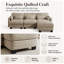 Canapé d'angle 3 places Channell en forme de L, capitonné, avec pouf amovible, style moderne et minimaliste, revêtement en chenille, mousse haute résilience, assise matelassée-1147635620