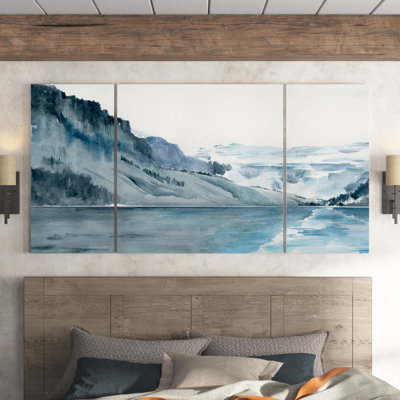 Winter Fjords I - 3 pièces, impression sur toile