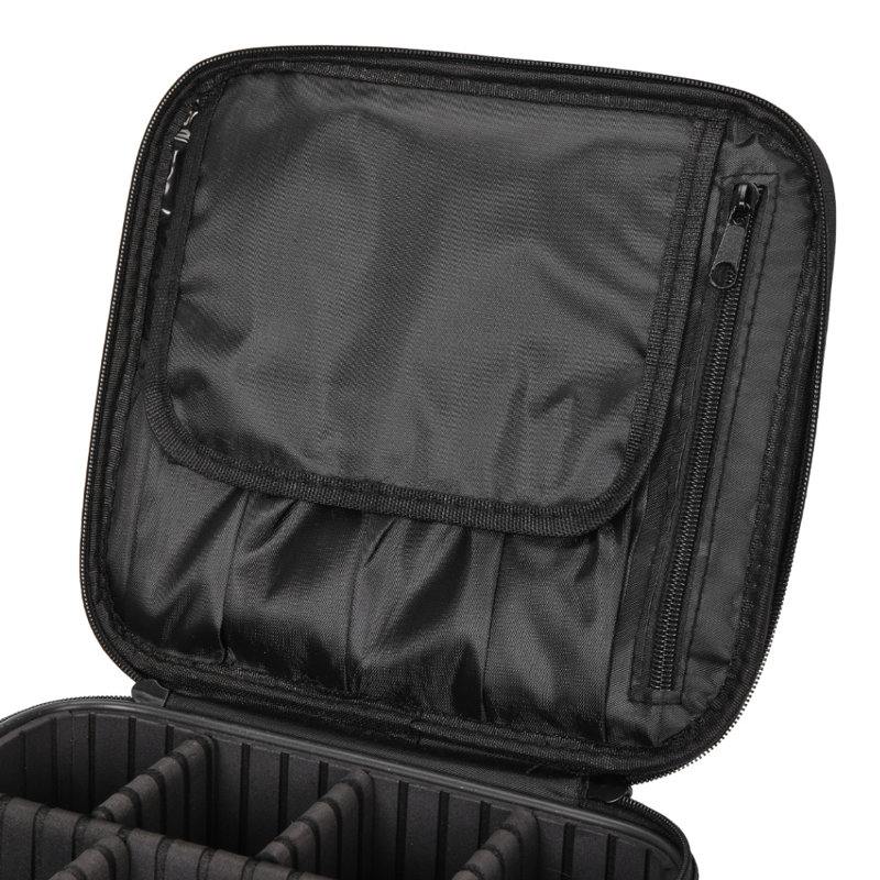 Nashwa Fabric 7 Compartment Makeup Organizer, Black