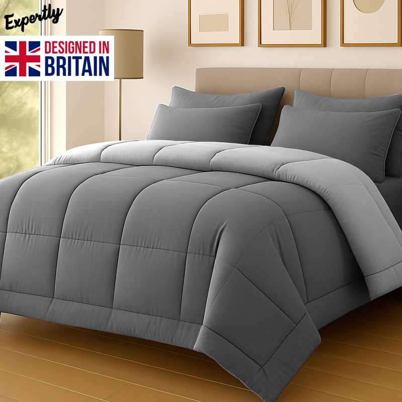 Pamposh Duvet 10.5 2Tone Hypoallergenic Coverless Duvet King Size Thick Cosy Quilt for All Season Anti Bacterial, Double