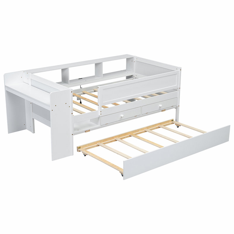 Manika Daybed with Trundle Bed, White