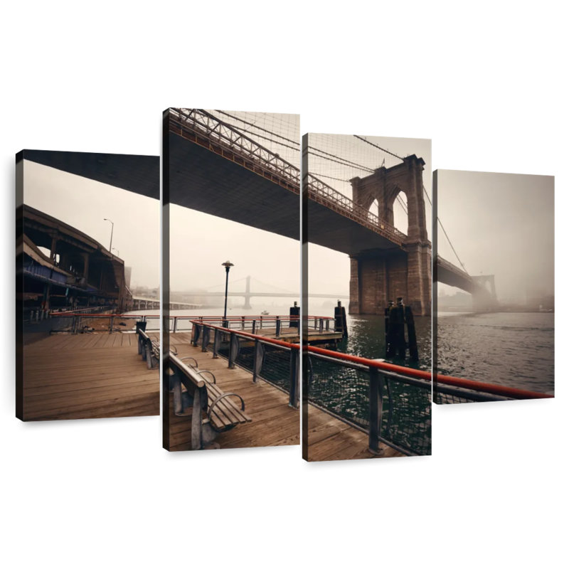 Lilie Foggy Brooklyn Bridge, 22'' H x 36'' W