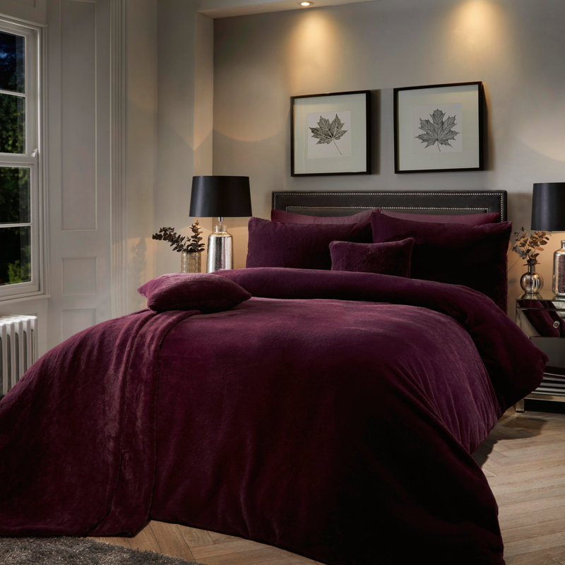  Polyester Duvet Set, Damson, Double - 2 Standard Pillowcases