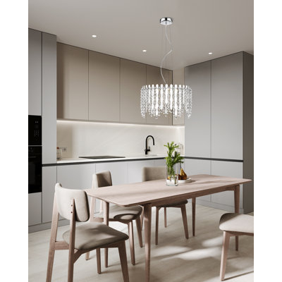 Rudnick 5 - Light Chrome LED Crystal Pendant
