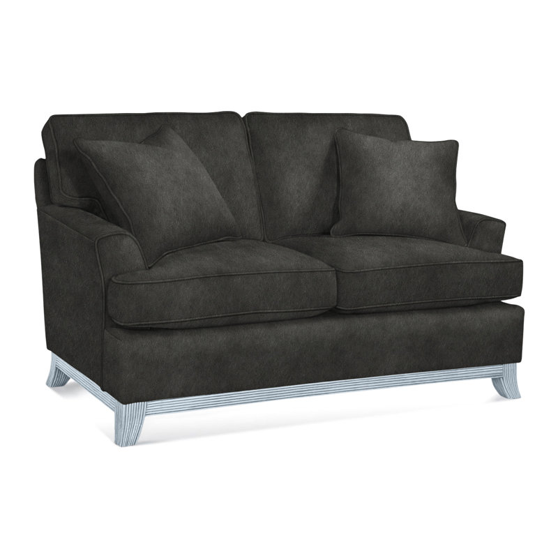 Oaks Way Loveseat, Brown Geometric, 0456-33, Sea Glass Finish
