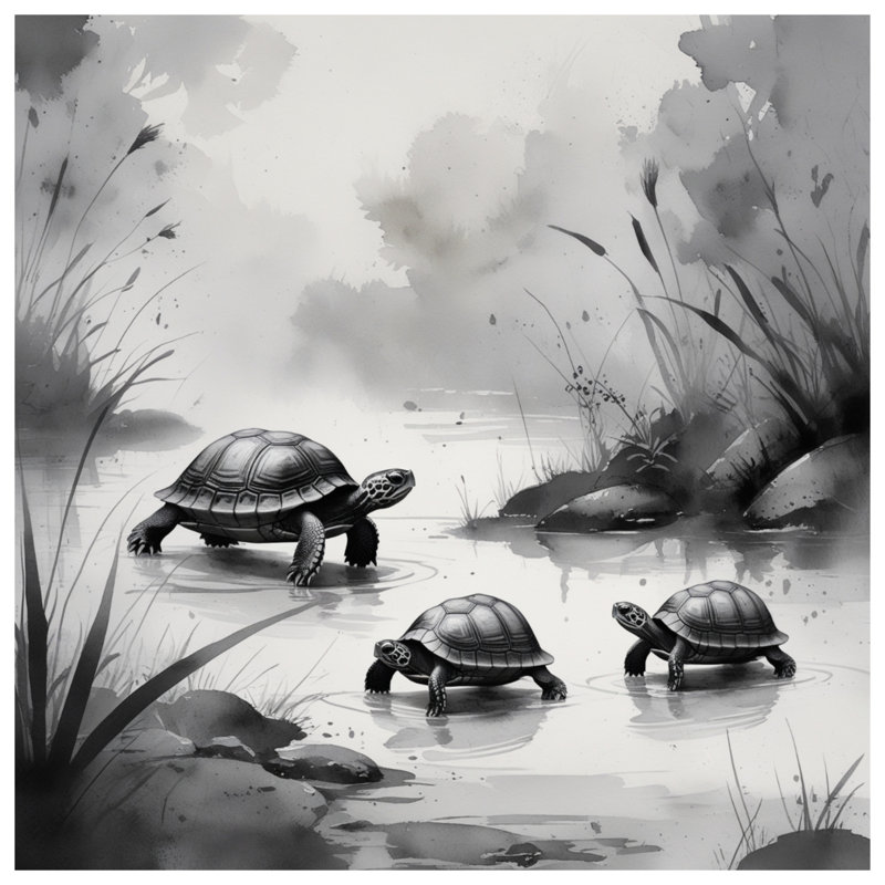 Rideaux de douche Turtles In Water, L 70 po x H 84 po