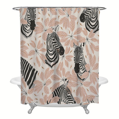 Zebra Leaf Shower Curtain