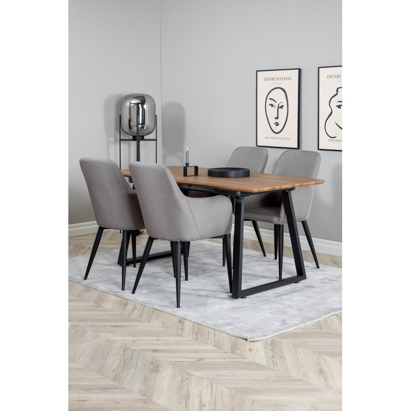 Zebediah 4 - Person Dining Set, Brown, Grey, Grey