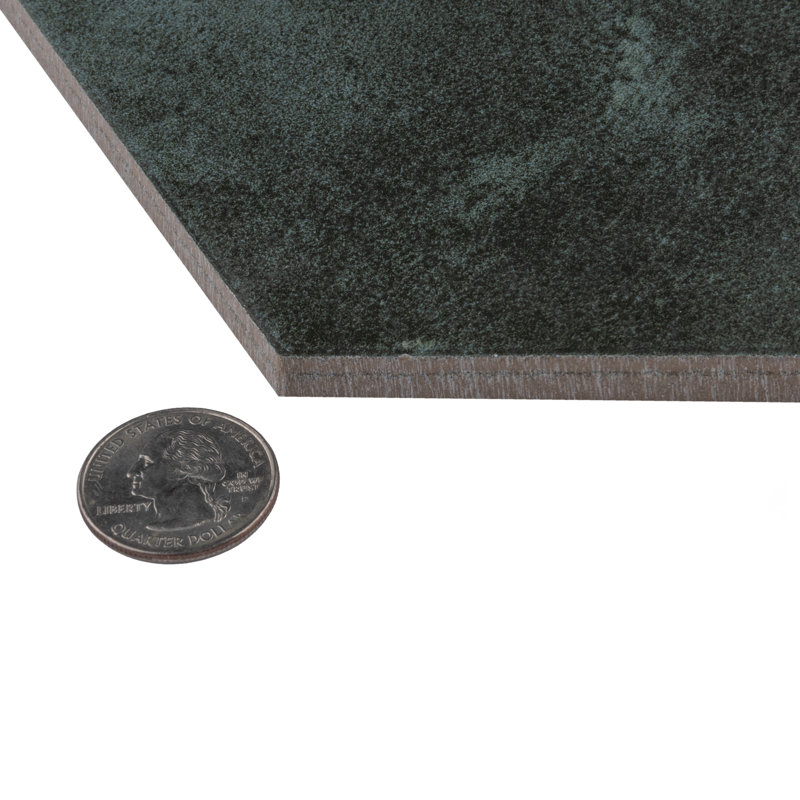 Industrial Hex 8-1/2 In. X 9-7/8 In. Porcelain Modern Look Wall & Floor Tile, Green