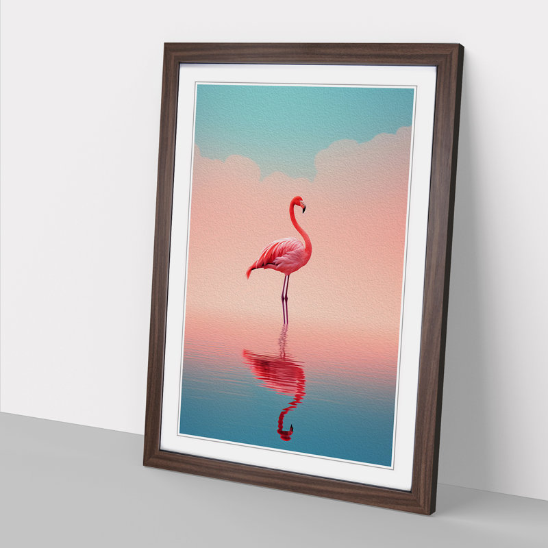 Single Picture Frame Print on Wood, 64cm H x 46cm W, Walnut Framed