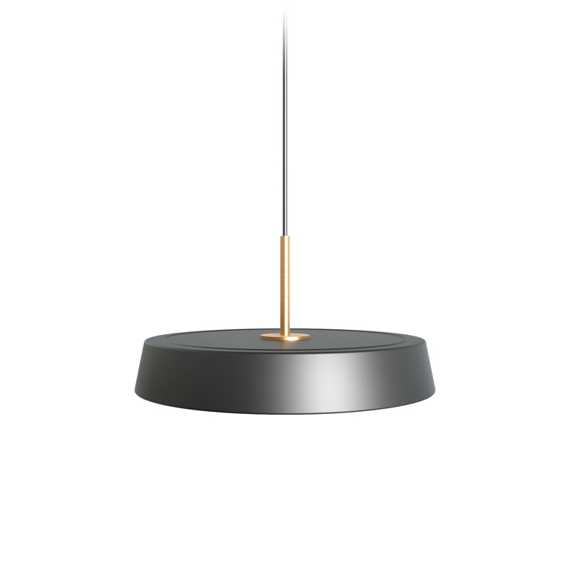 Cenk 1 - Light LED Single Pendant, Black, 5cm H x 30cm W x 30cm D