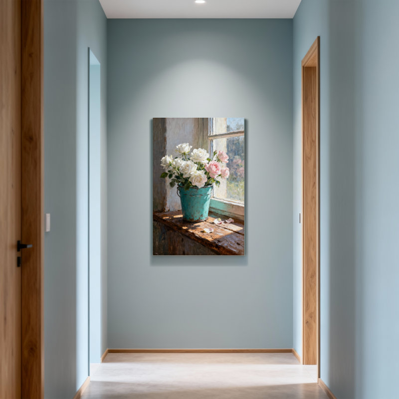 Plantes et fleurs Fleurs dans un seau près de la fenêtre, H 12 po x l 18 po