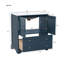 Meuble-lavabo pour salle de bain avec lavabo en céramique, armoire de rangement autoportante moderne avec poignées dorées, portes à fermeture douce, bleu