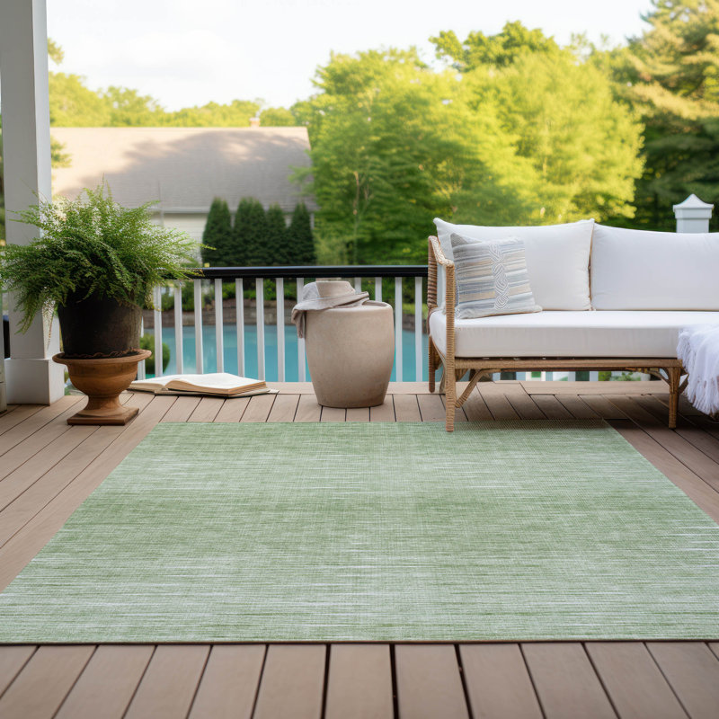 Leis Flatweave Washable Ombre Indoor / Outdoor Rug, Rectangle 9' x 12'
