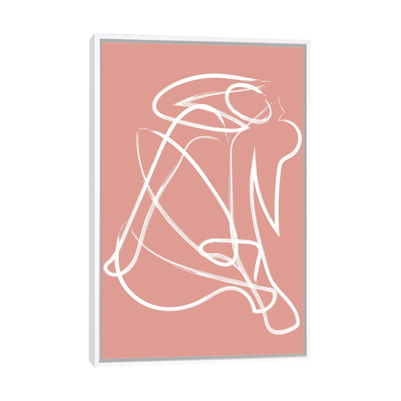 « Silhouette rose » par Mambo art studio-impression, Pas de tapis, H 40 po x l 26 po x P 1,5 po, Toile blanche encadrée